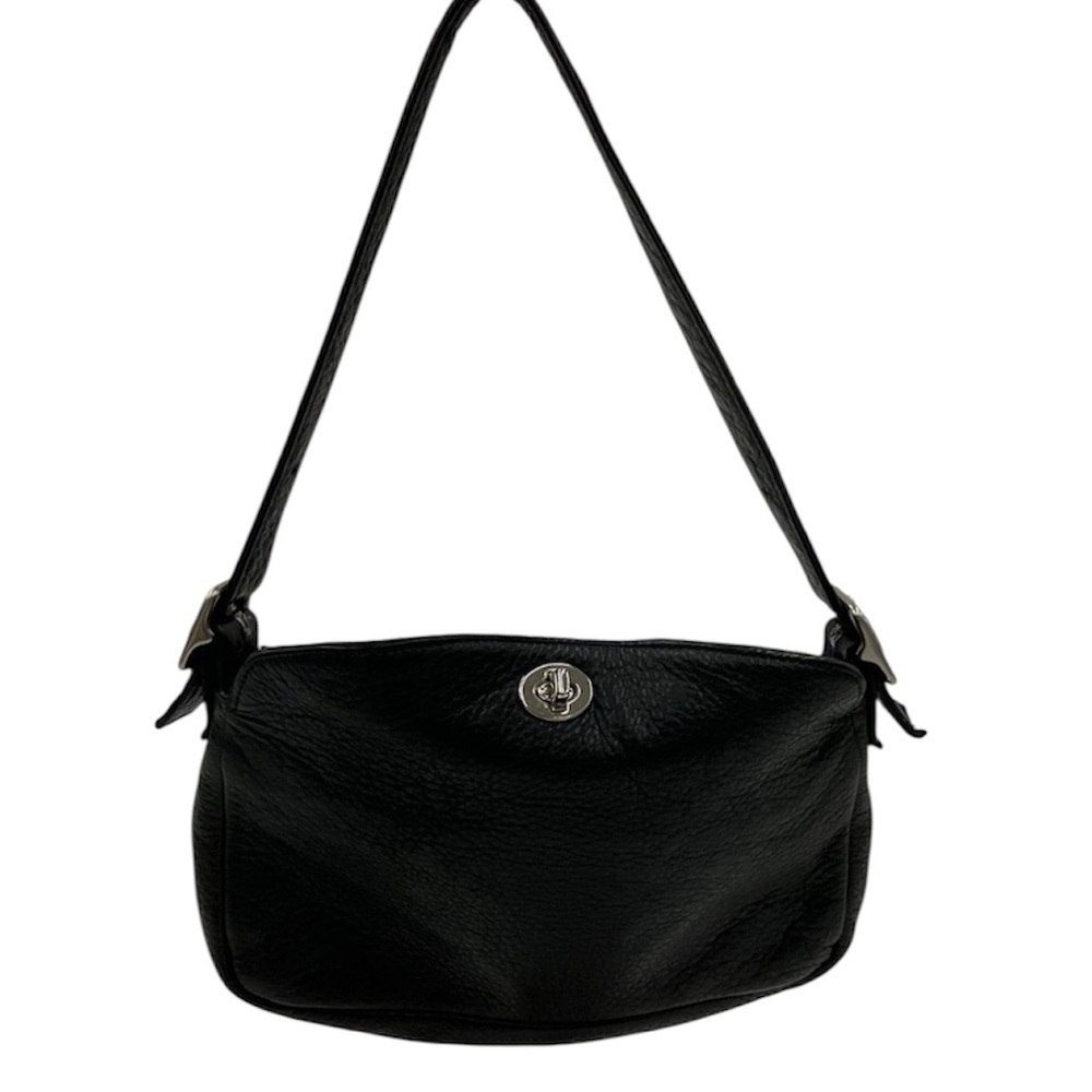 Libaire Limited Edition 2006 Y2K Black Leather Shoulder Bag Silver Accents